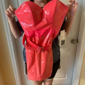 Leather hot pink dress! Never worn